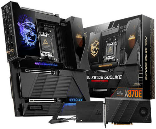 Сист.плата MSI MEG X870E GODLIKE, X870E, AM5, 4xDDR5, 2xPCI-E x16, PCI-E x4, M2, SATA, Thunderbolt, 10Gb NIC, WIFI7, BOX